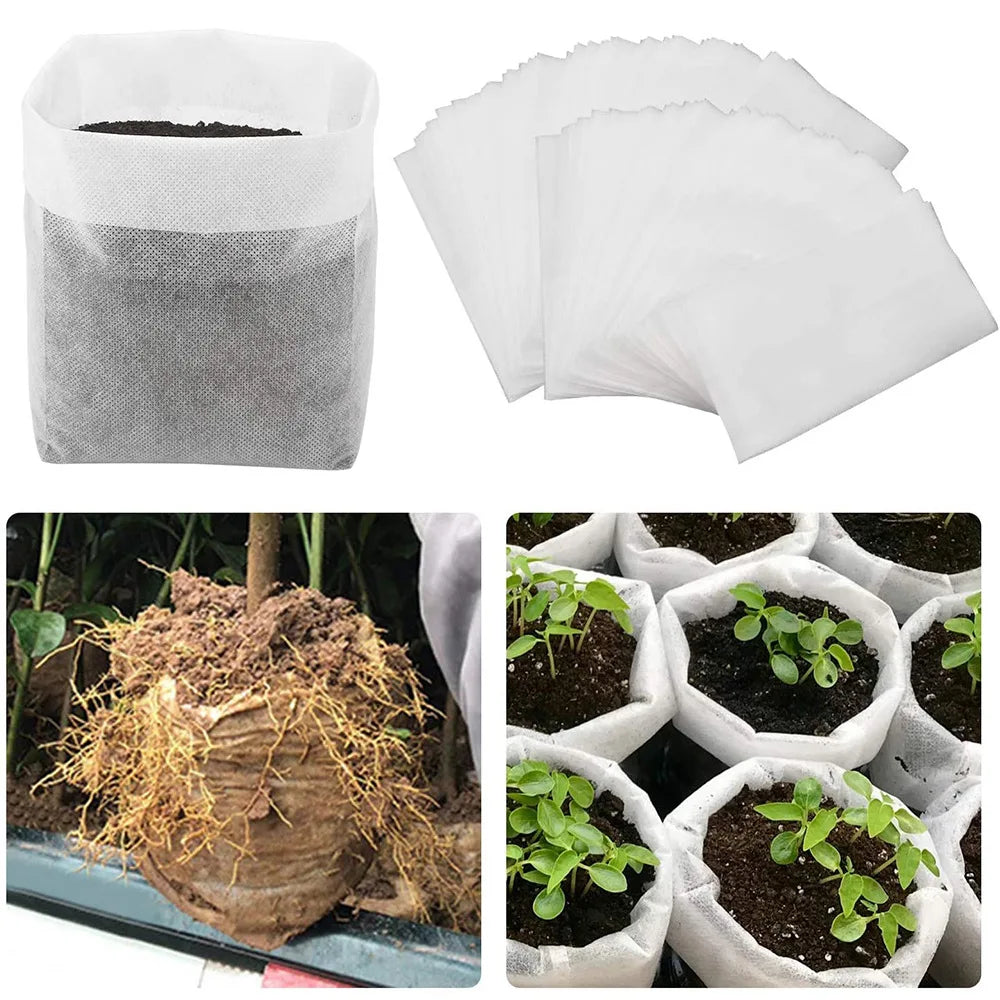 100-500Pcs Biodegradable Nursery Bag Plant Grow Bags
