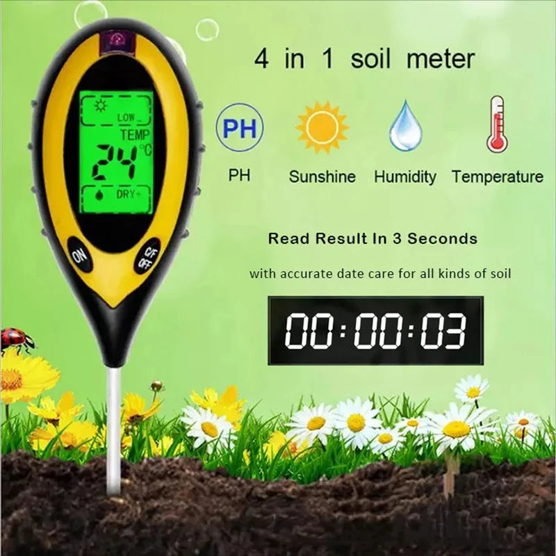4-in-1 Soil PH Meter PH Light Moisture Acidity