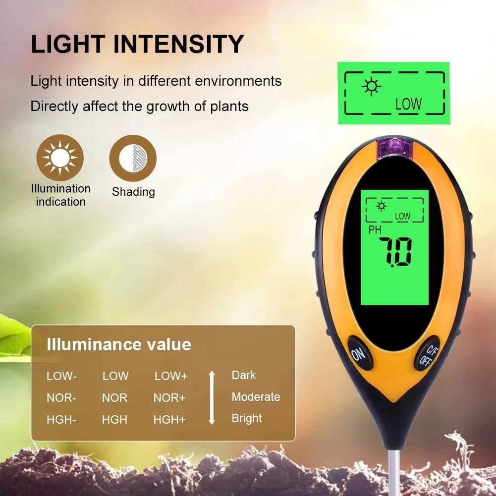 4-in-1 Soil PH Meter PH Light Moisture Acidity