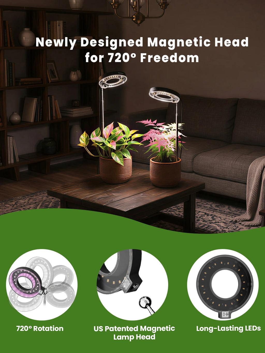 4pcs,All-New Generation Indoor Grow Light Full Spectrum