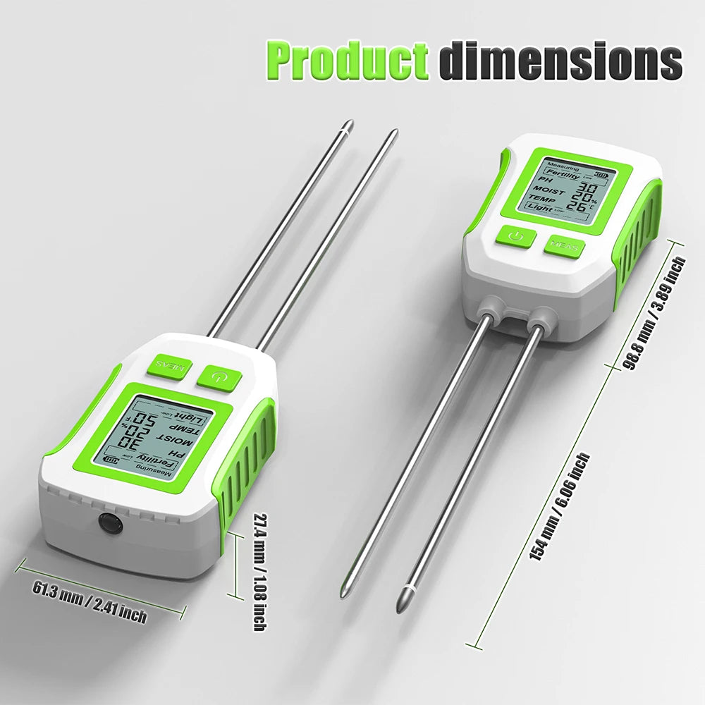 6-in-1 LCD Soil Tester PH Moisture Temperature Humidity