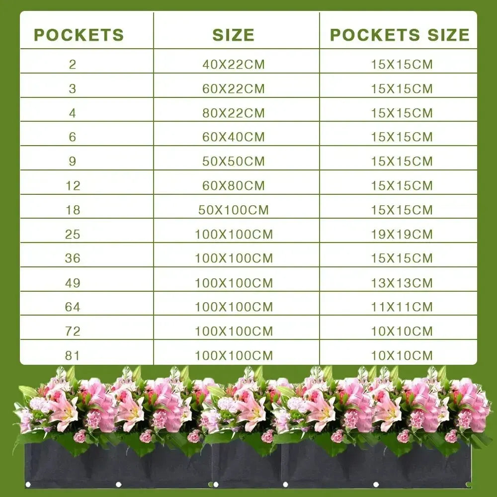NEW Wall Hanging Pockets Planting Bags Flower