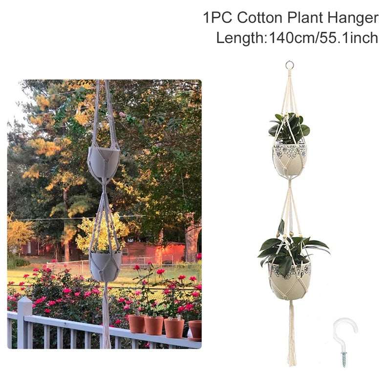 Hanging Plant Handmade Macrame Plant Hanger Flower Pot