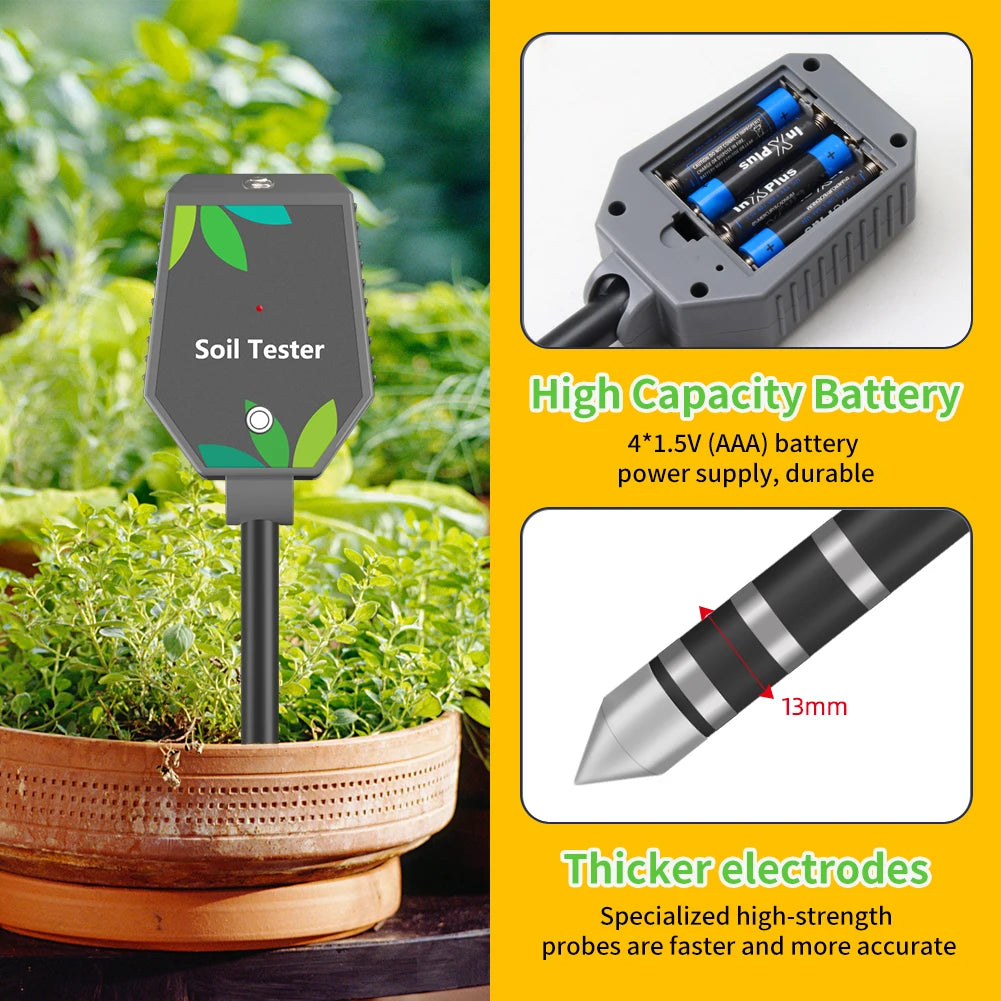 6-in-1 Multifunction Soil Meter Digital PH Tester Ec/light/moisture…
