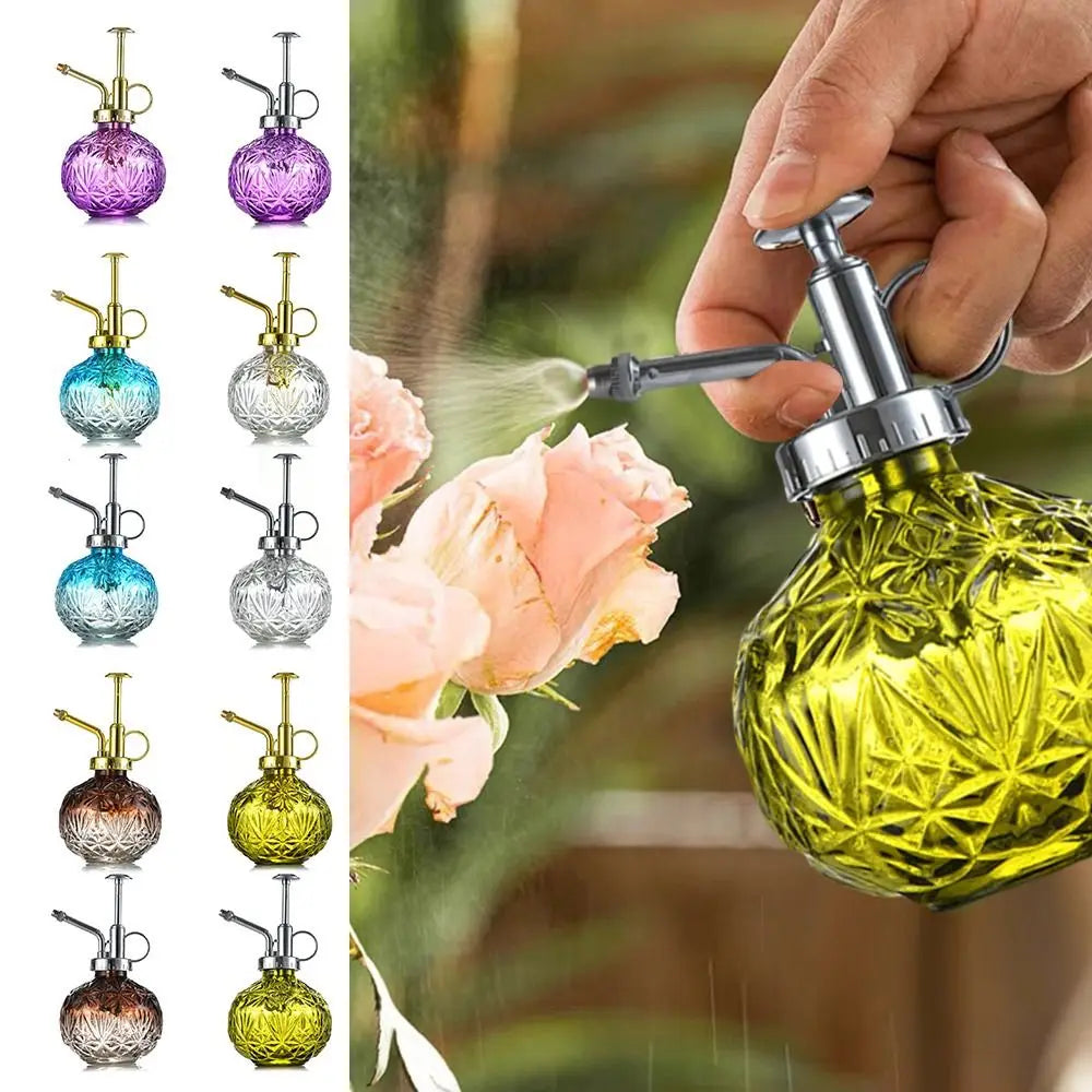 240ML Plant Sprinkler Kettle Embossed Glass Candy Colored