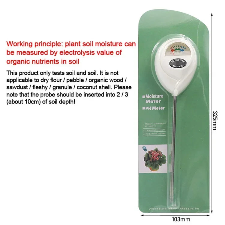 3-in-1 Soil Moisture Meter – No Battery Sunlight