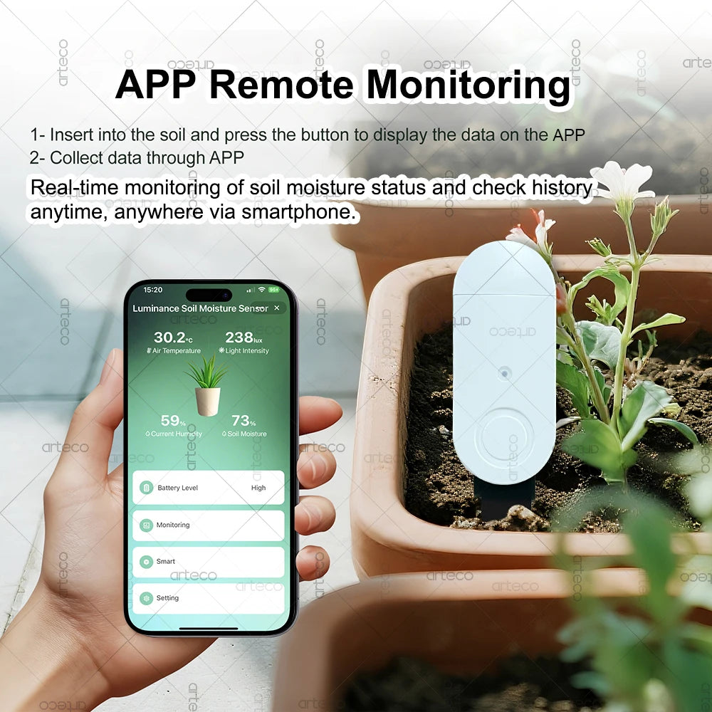 Zigbee 4-in-1 Smart Soil Tester — Illuminance Temperature