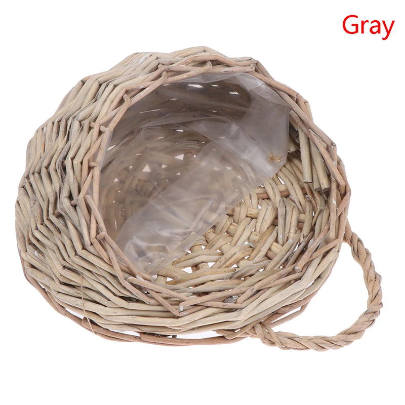 Wall Hanging Flower Planter Wicker Rattam Basket Garden