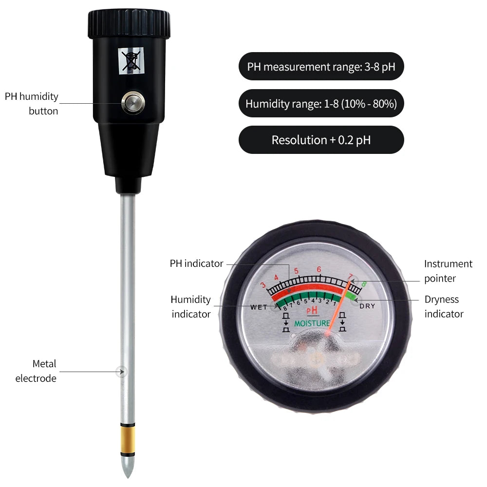 Handheld Soil Tester Professional Soil PH Moisture Meter