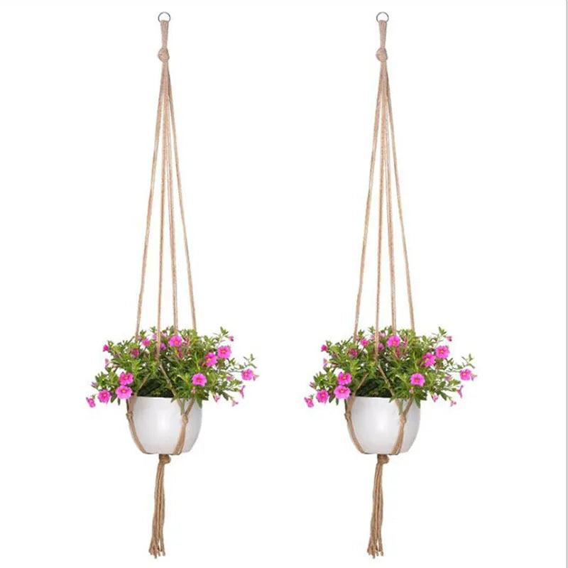 Garden Hanging Planter Macrame Plant Storage Basket Jute