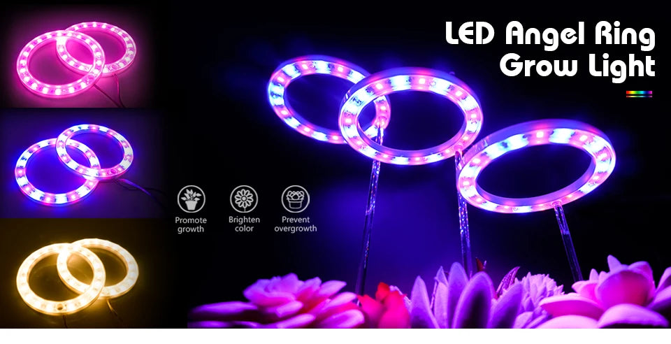 LED Ring Grow Lights Indoor Plants Full