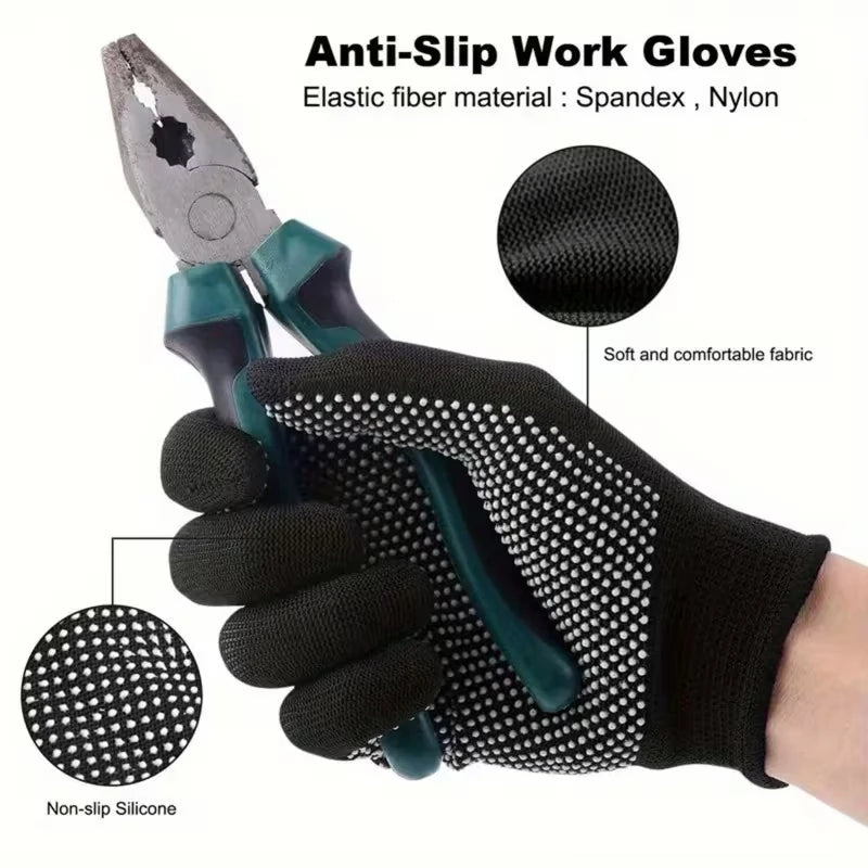 Gardening Gloves Stretchy Nylon Gloves Anti-Slip Dots