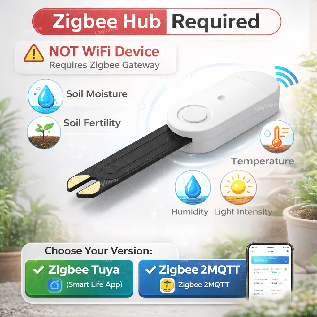 Zigbee Soil Sensor Moisture Temperature Humidity Tester Light