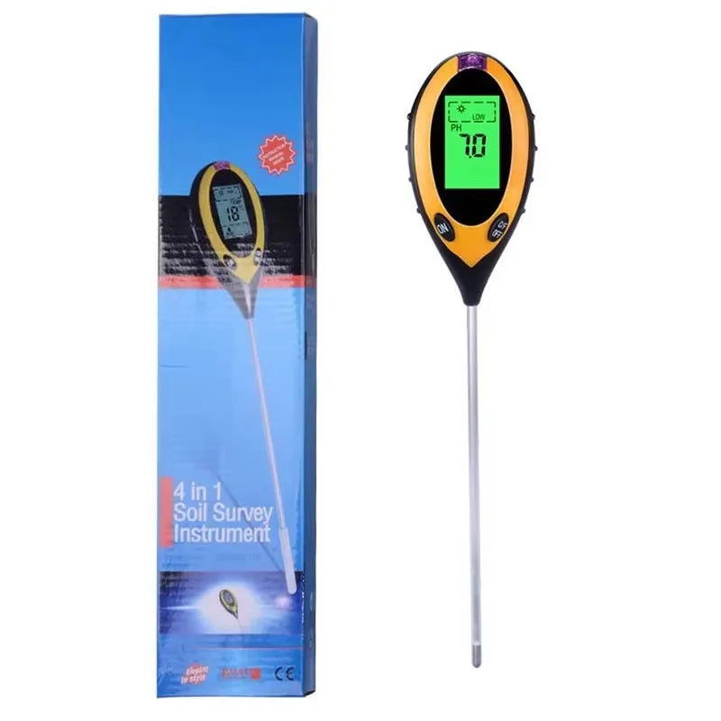 4-in-1 Soil Tester Meter For PH Moisture Temperature