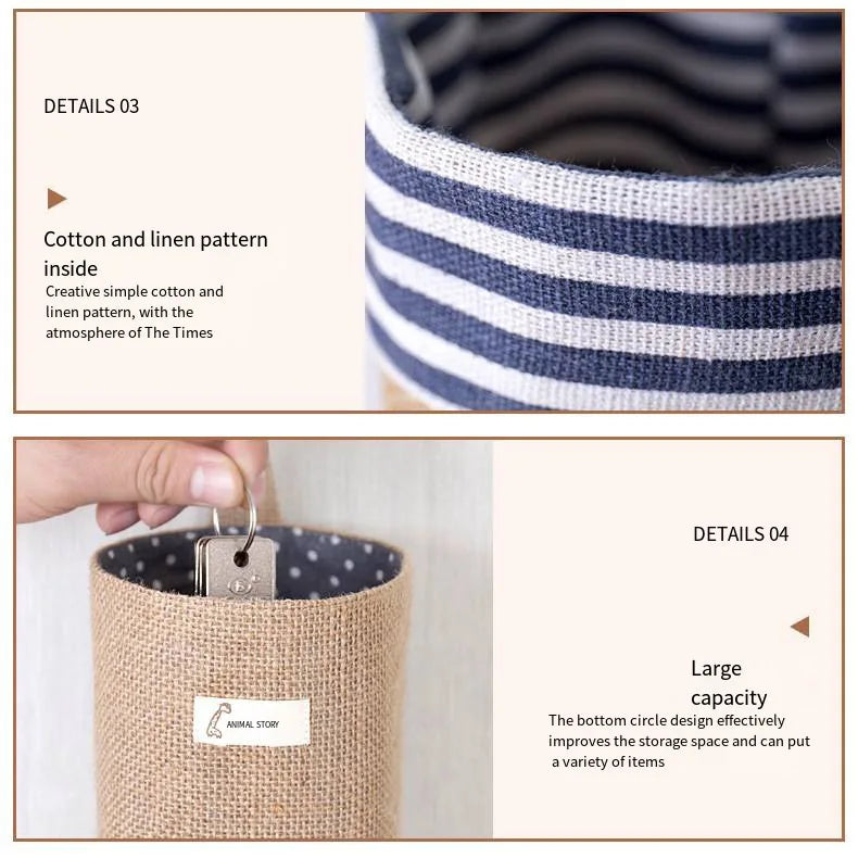 Jute Linen Basket Storage Organizer Jute Basket For