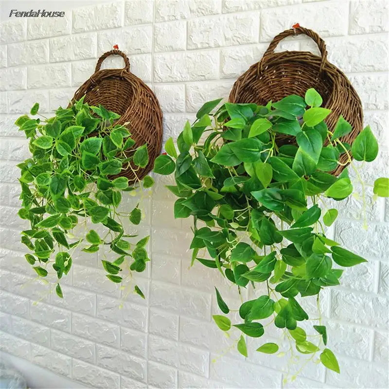 Wall Hanging Flower Planter Wicker Rattam Basket Garden