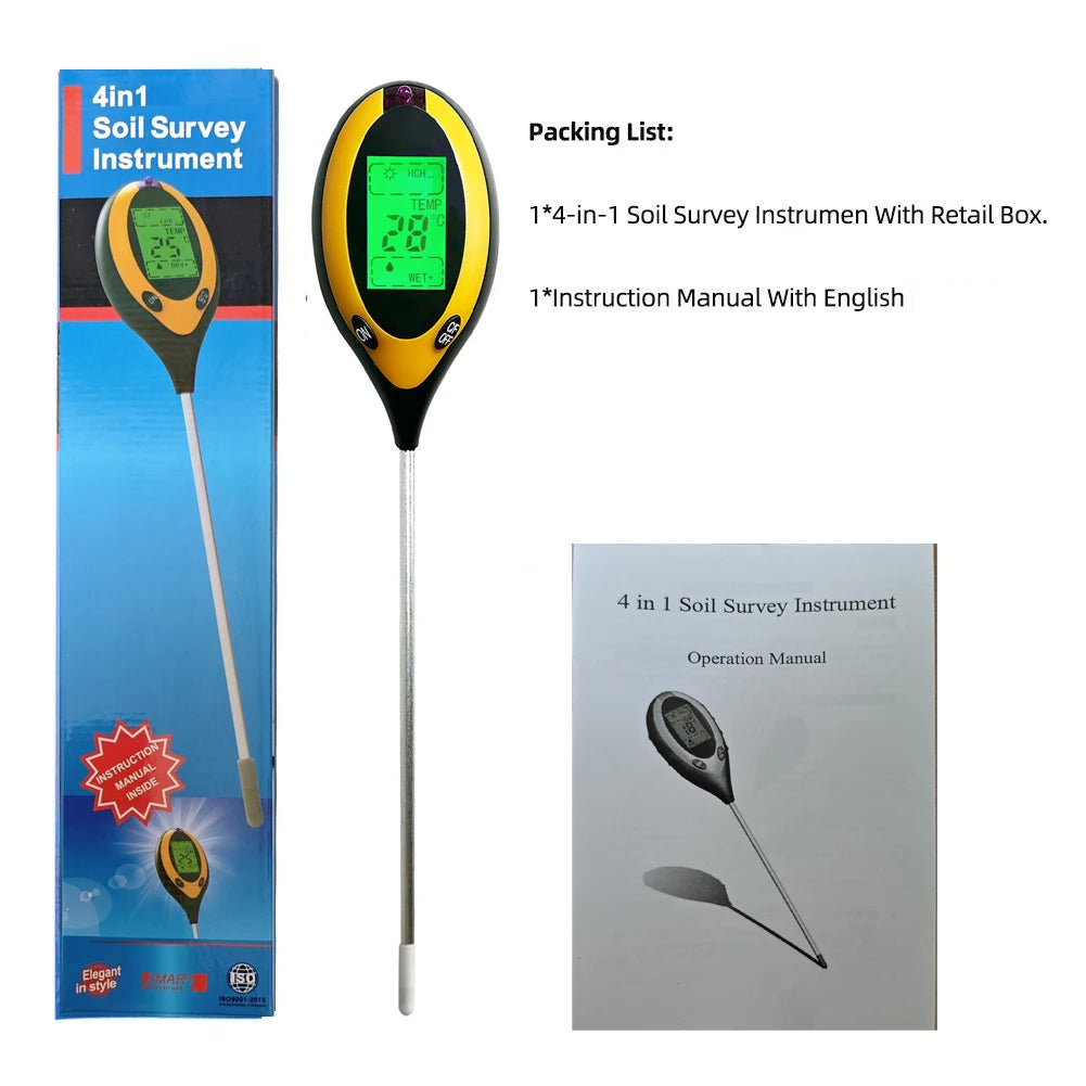 3-in-1 Soil PH Tester PH Light Moisture Acidity
