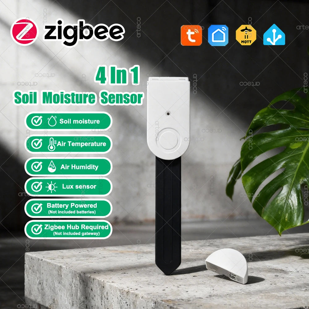 Zigbee 4-in-1 Smart Soil Tester — Illuminance Temperature