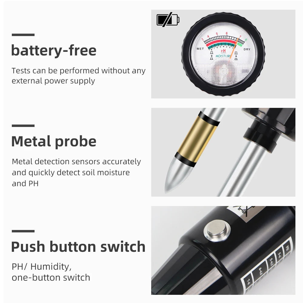 Handheld Soil Tester Professional Soil PH Moisture Meter