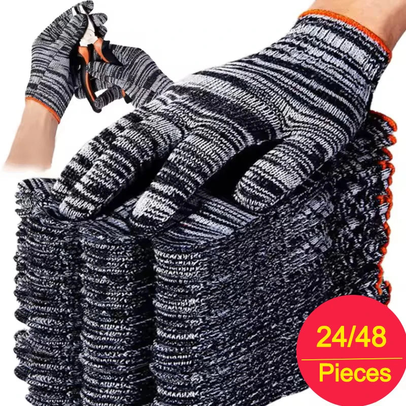 24/48pcs Nylon Work Gloves Wear Resistant