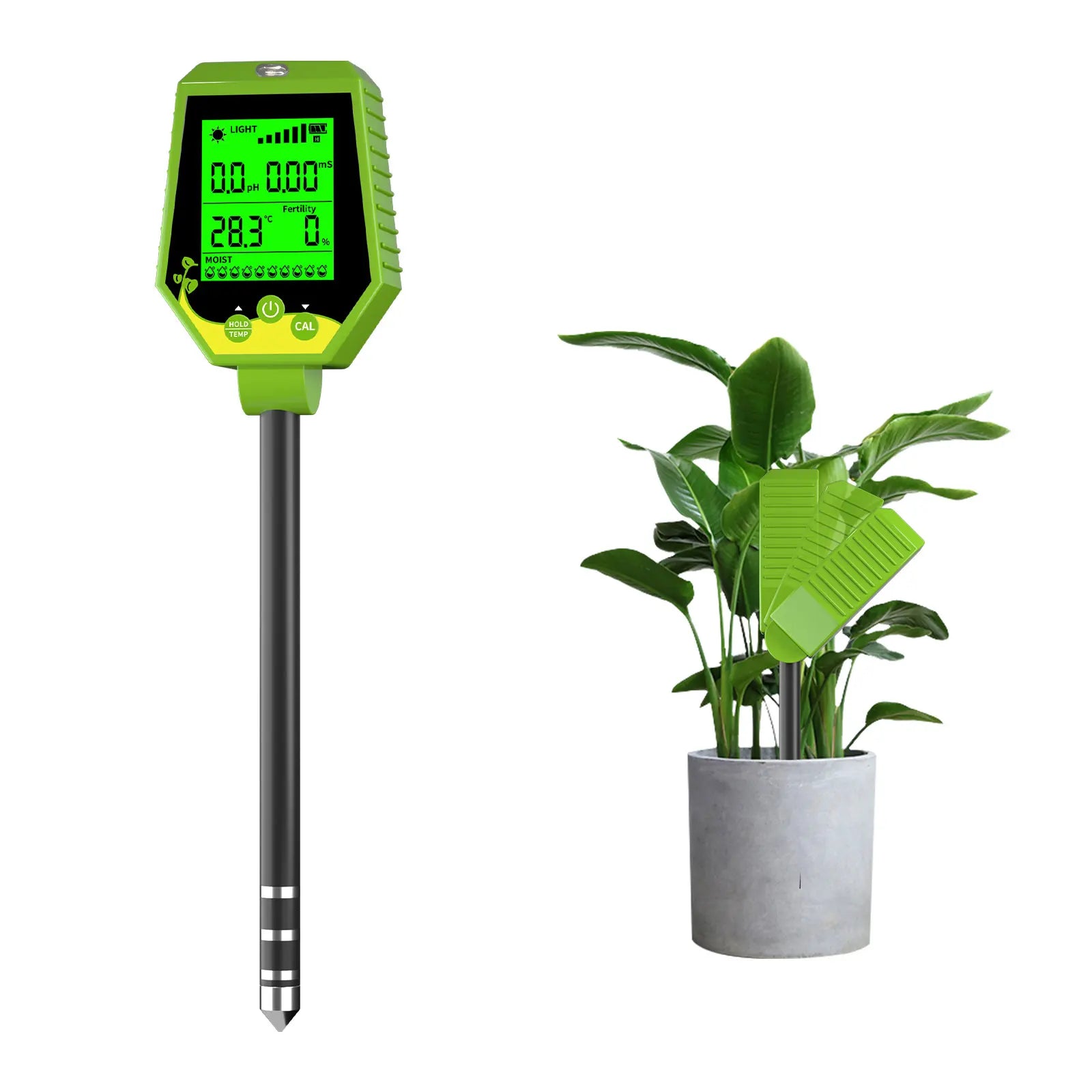 6-in-1 Multifunction Soil Meter Digital PH Tester Ec/light/moisture…