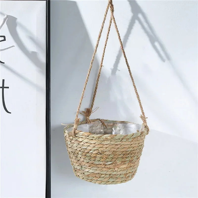 Garden Hanging Planter Macrame Plant Storage Basket Jute