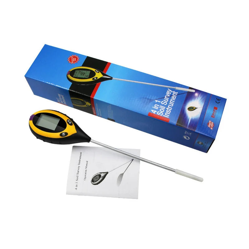 4-in-1 Soil Tester Meter For PH Moisture Temperature