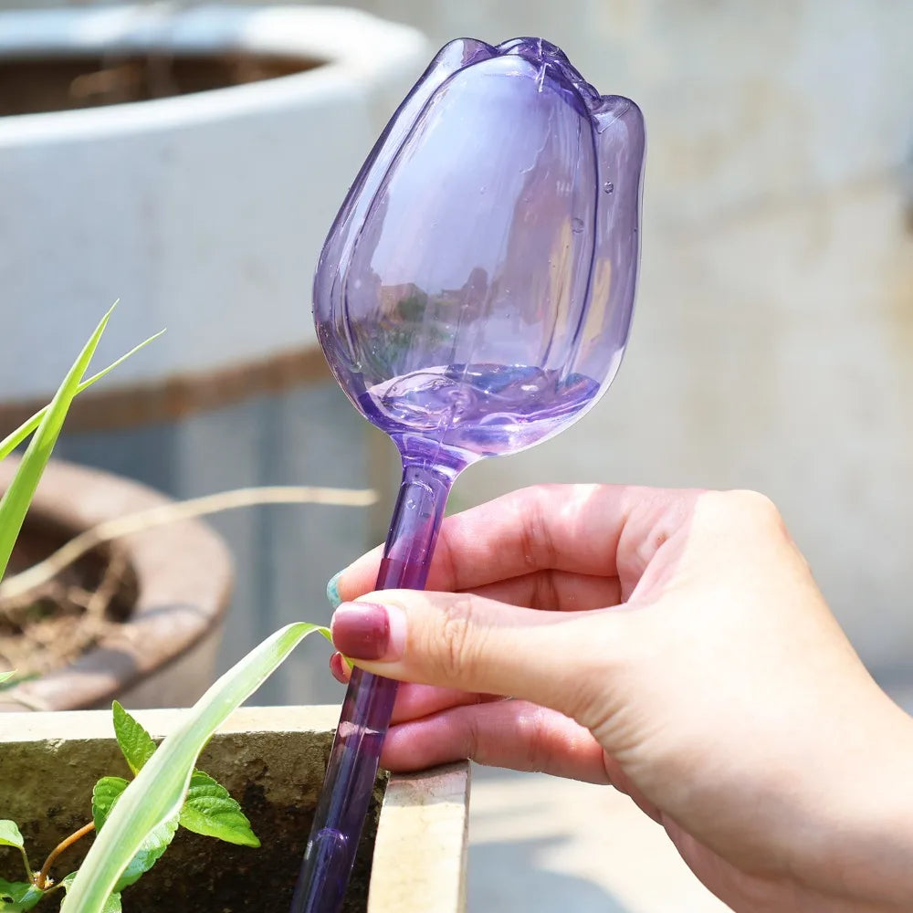 Plastic Tulip Waterer Plant Watering Globes Automatic Drip