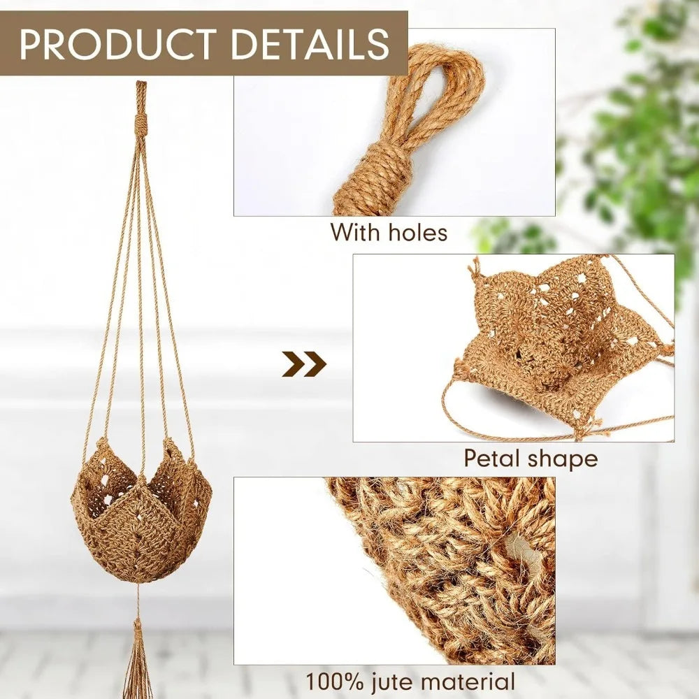 Handmade Macrame Flower Pot Wall Decor Courtyard Garden