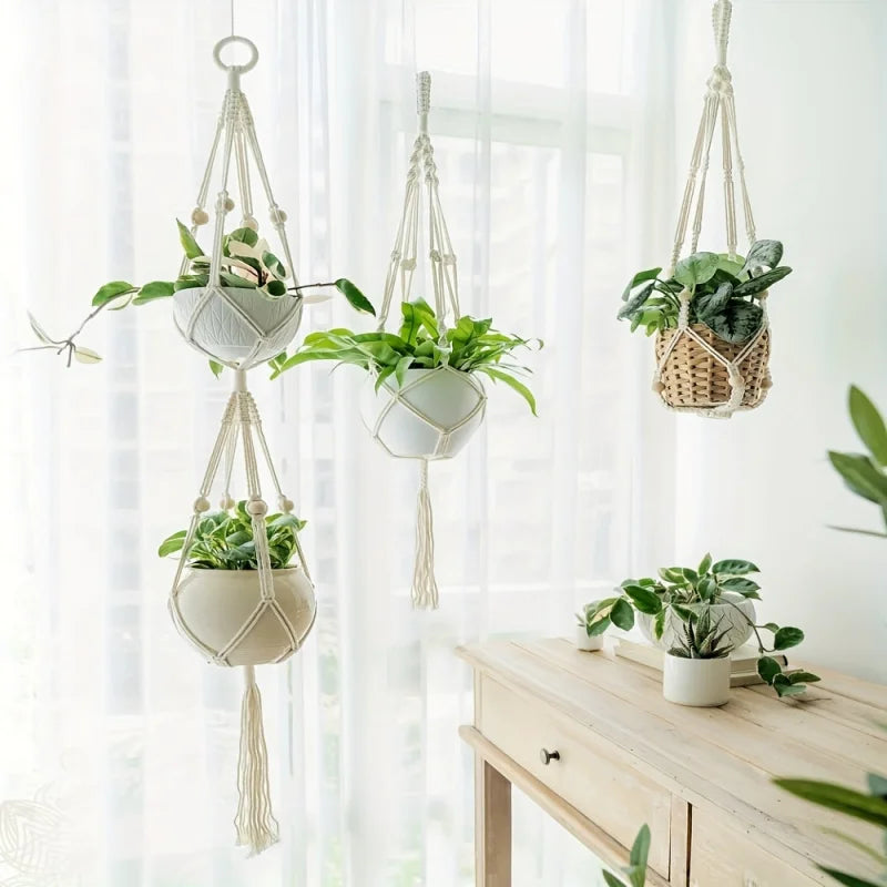 Macrame Double Plant Pendant Indoor Outdoor