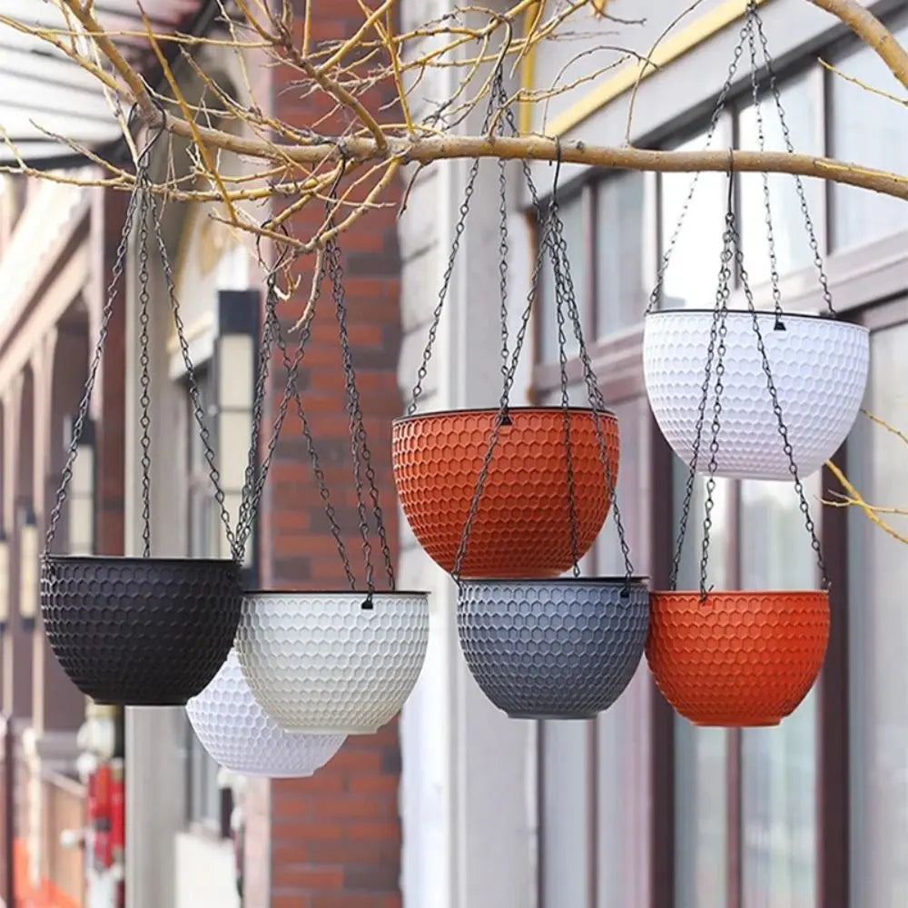 Plastic Imitation Weaving Flower Pot Self Absorbent Outdoor