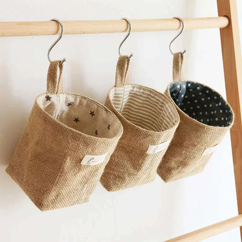 Jute Linen Basket Storage Organizer Jute Basket For
