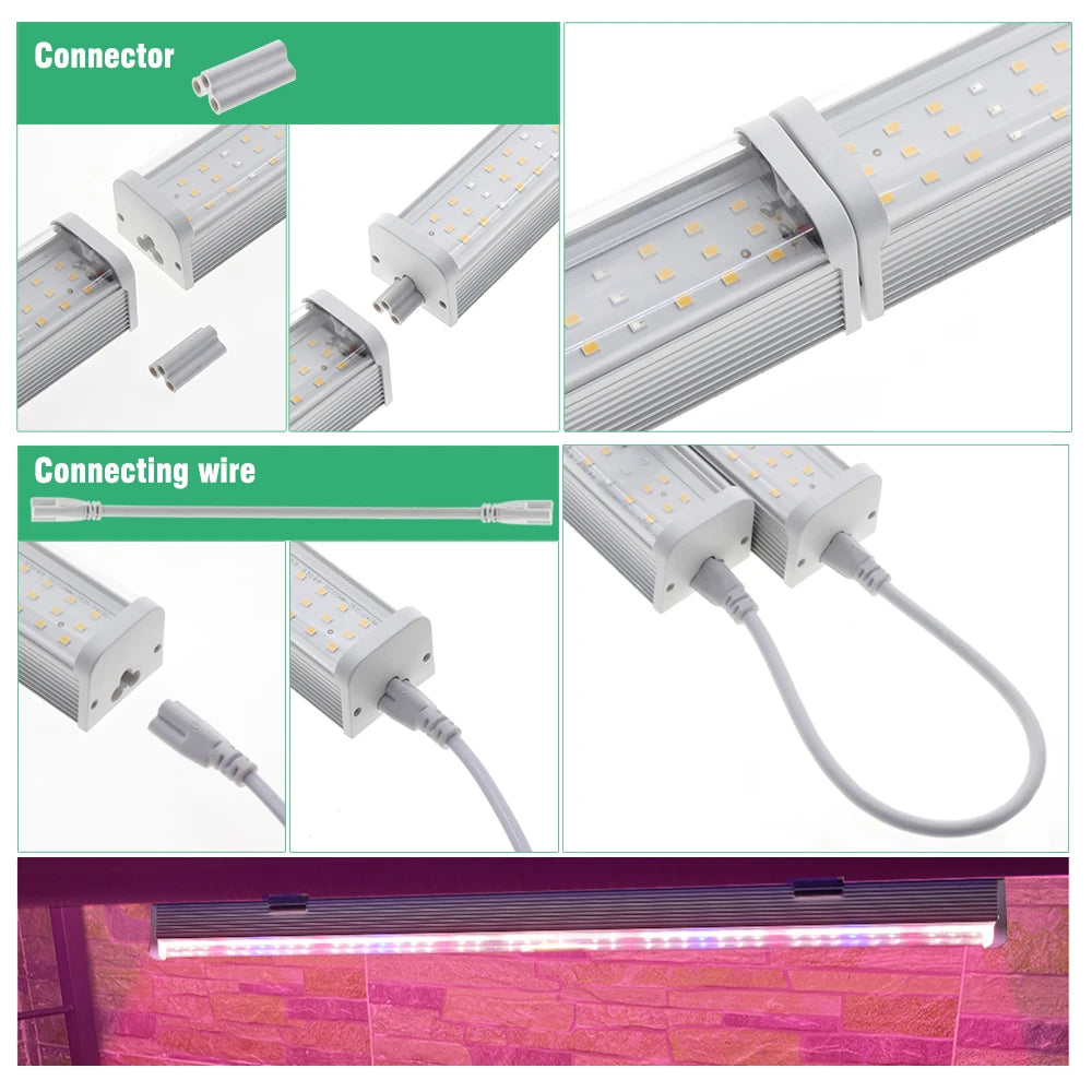 Full Spectrum LED Growth Tube 4000K/Purple/Sunlight Plant